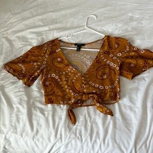 Small orange crop top from Forever 21